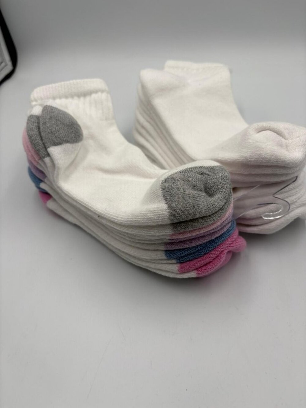 10 Pair Women's Ankle Low Cut Socks White Cushioned One Size 4-10 Cotton Blend